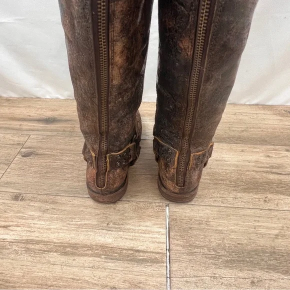 Frye Brown Tall Boots with Studded Strap - Picture 5 of 13